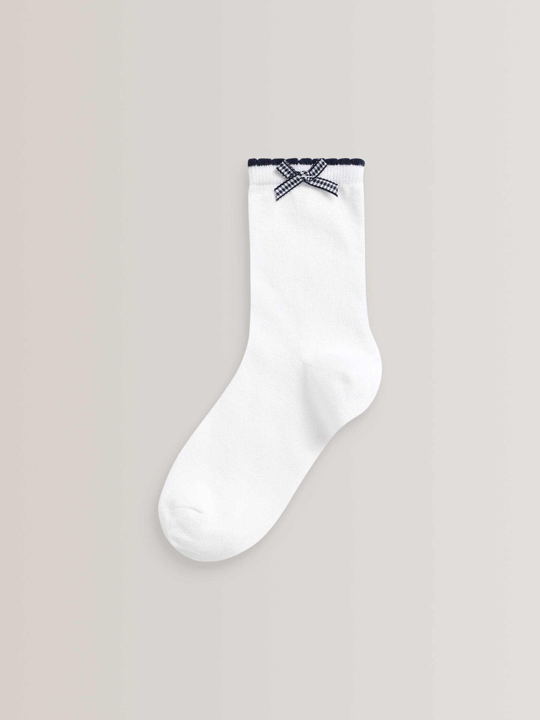 Navy 5 Pack Cotton Rich Gingham Ankle School Socks image 3