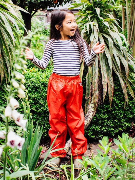 Muddy Puddles Red Originals Waterproof Over Trousers image 1