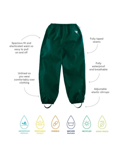 Muddy Puddles Green Originals Waterproof Over Trousers image 4