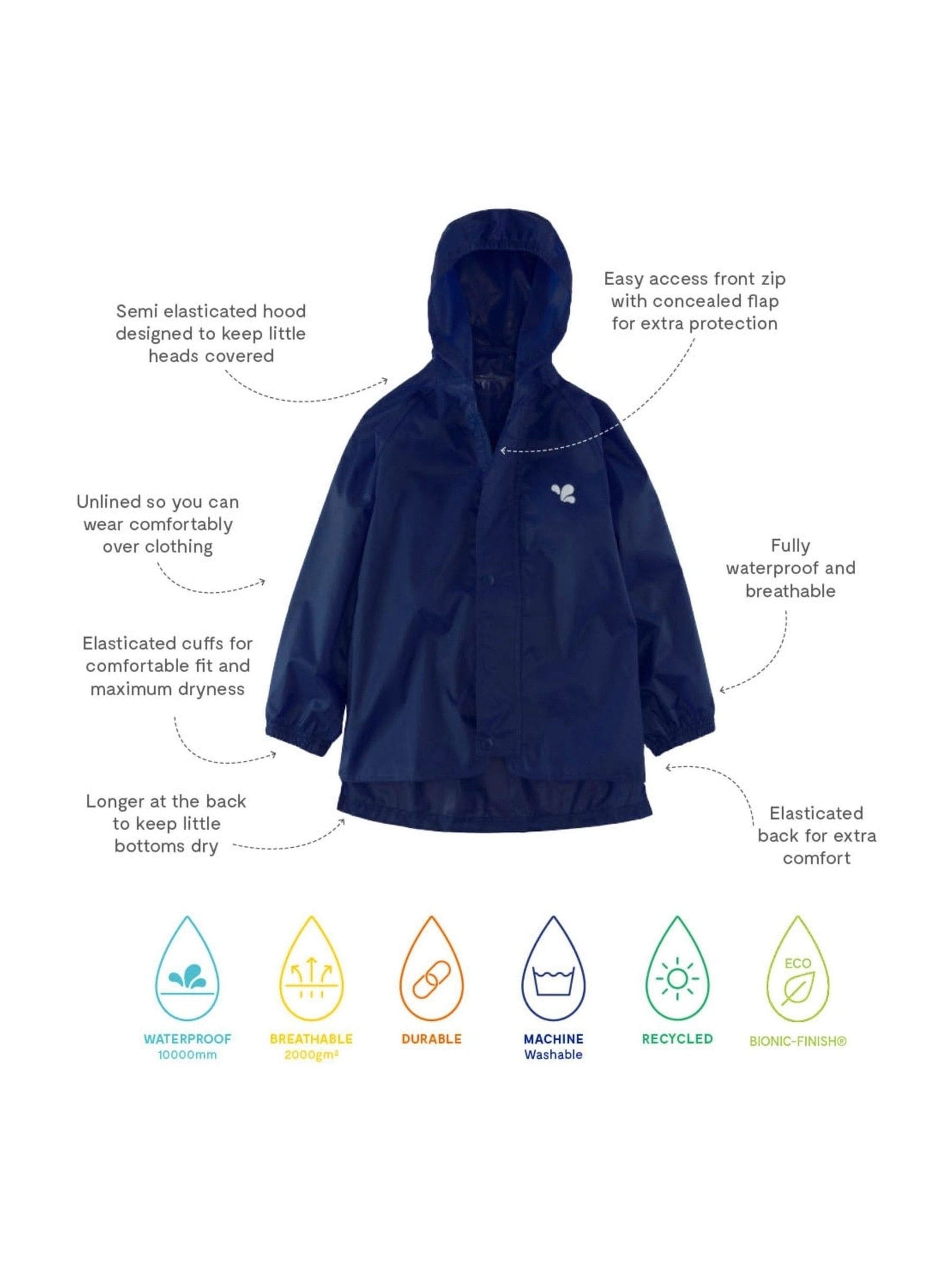 Dsiney Kidz - Muddy Puddles Navy Blue Originals Waterproof Jacket image 4