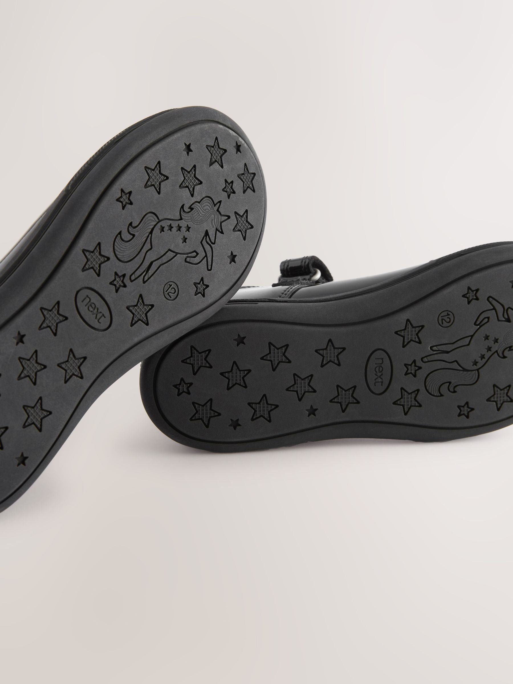 Black Butterfly Detail Standard Fit (F) Patent Leather School Mary Jane Shoes image 8