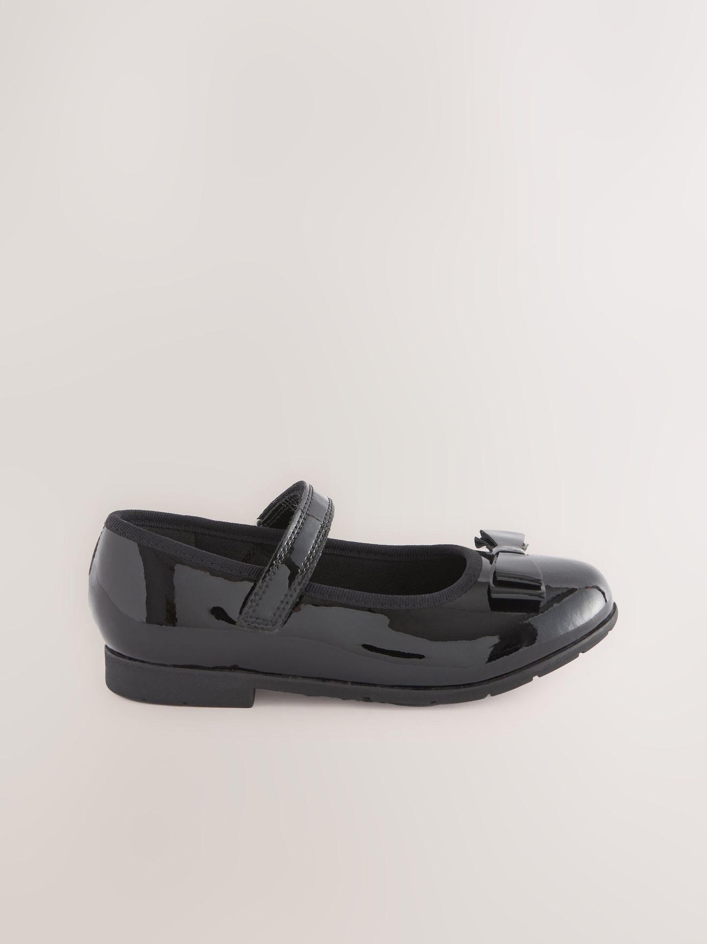 Black Patent Narrow Fit (E) School Leather Bow Mary Jane Shoes image 2