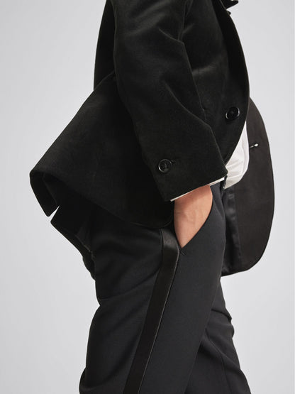 Reiss Black Ace 4-9 yrs Single Breasted Velvet Blazer image 3