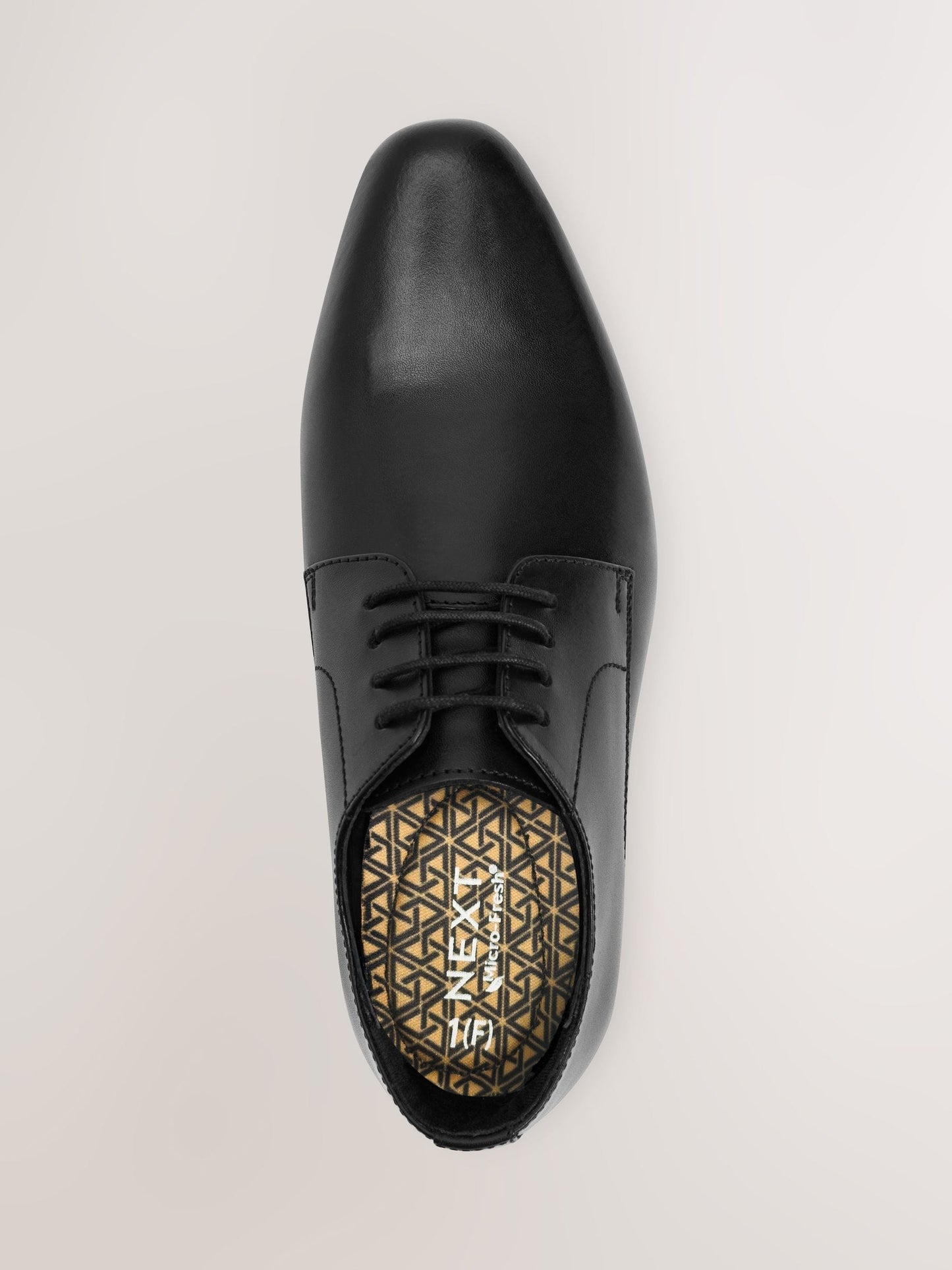 Black Wide Fit (G) School Leather Lace Up Shoes image 4