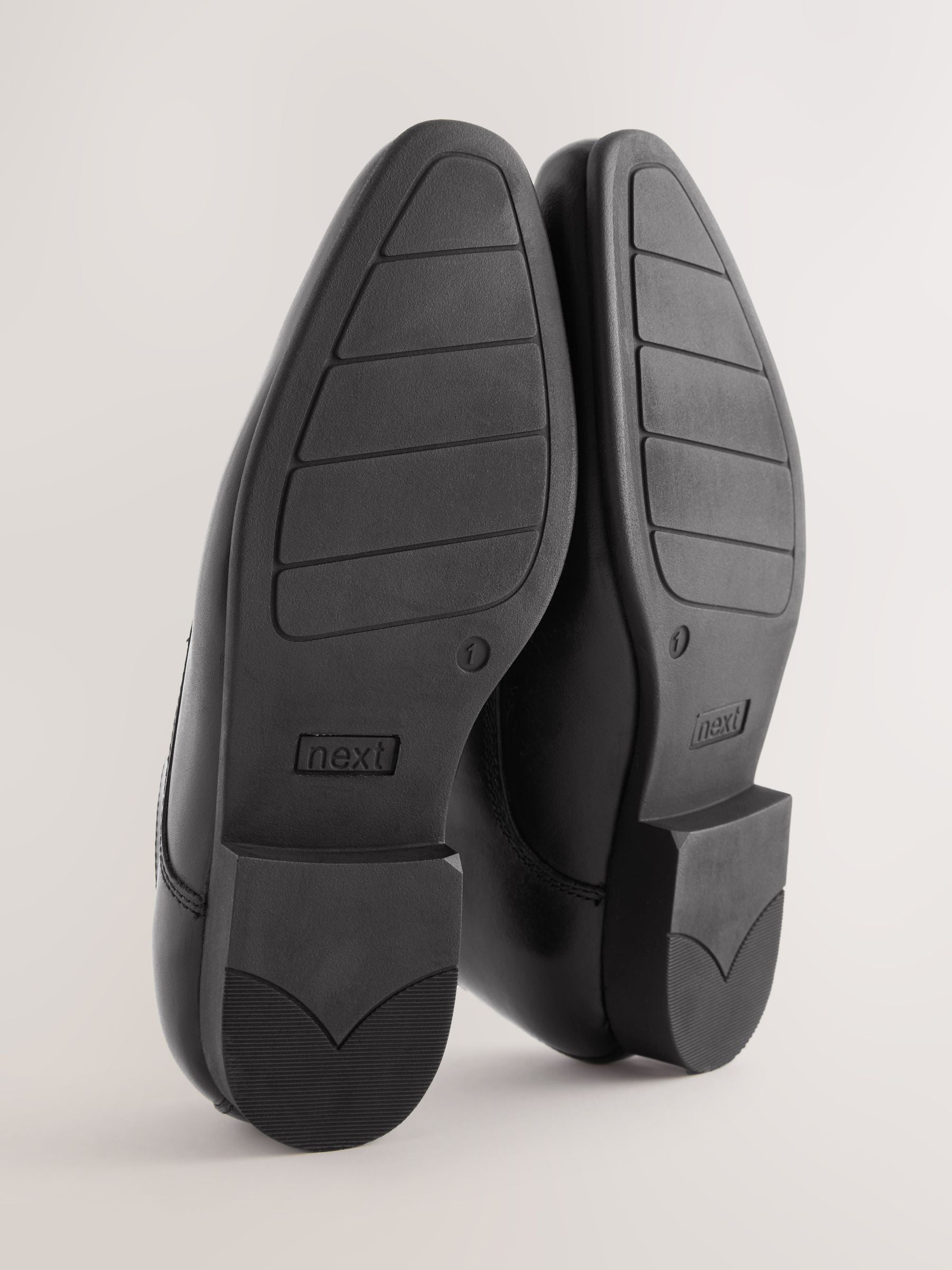 Black Wide Fit (G) School Leather Lace Up Shoes image 9