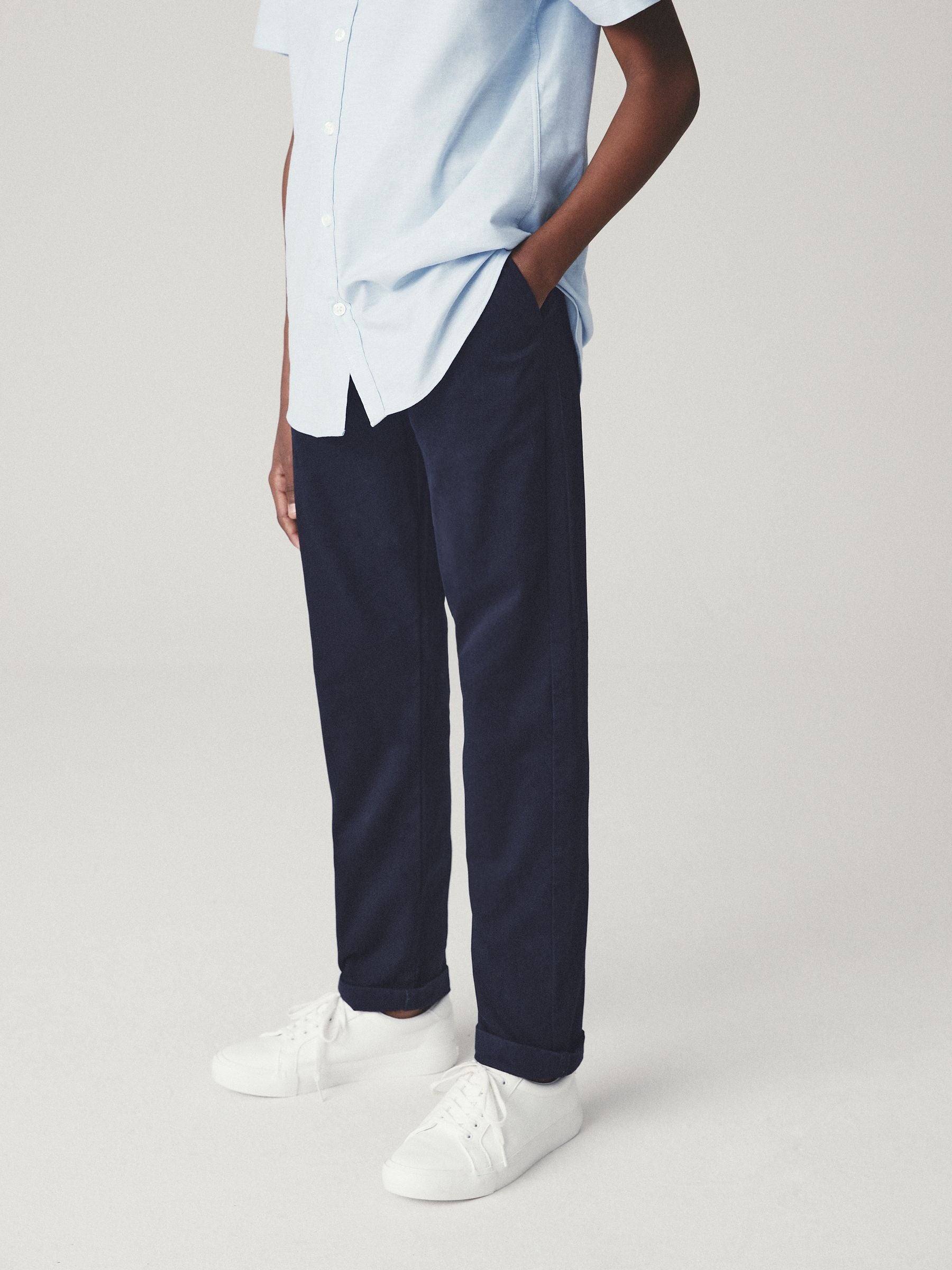 Dsiney Kidz - Navy Blue Regular Fit Stretch Chino Trousers (3-17yrs) image 2