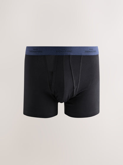 Dsiney Kidz - Black Blue/Grey Waistband Comfort Soft 4 pack Signature Cotton Rich Trunks image 2