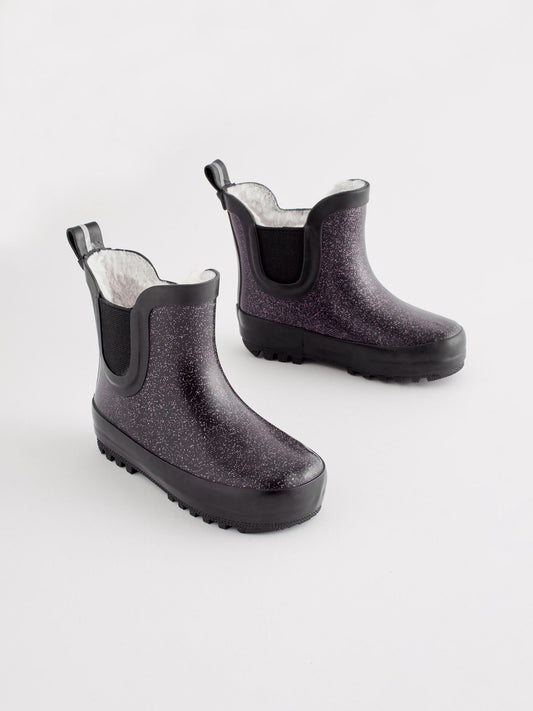 Black Glitter Chelsea Wellies image 1