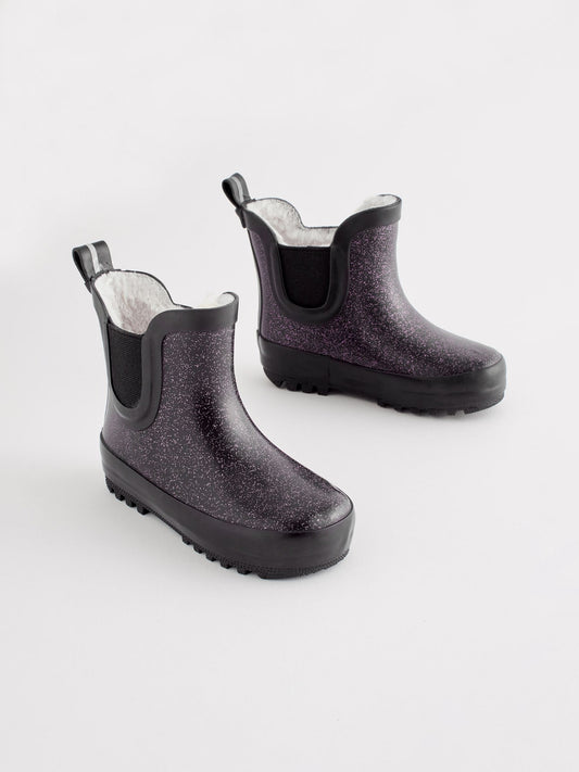 Black Glitter Chelsea Wellies image 2