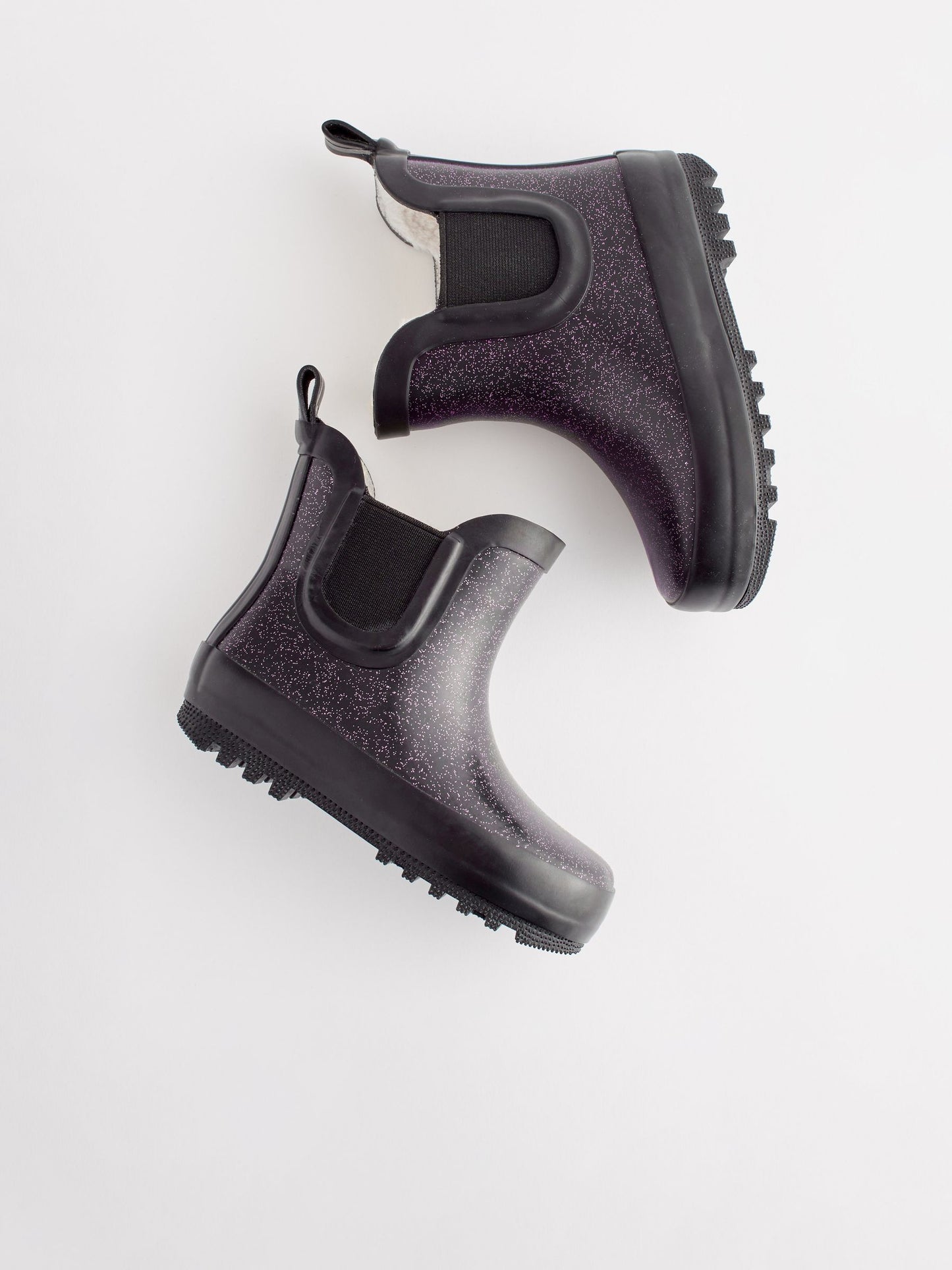 Black Glitter Chelsea Wellies image 4