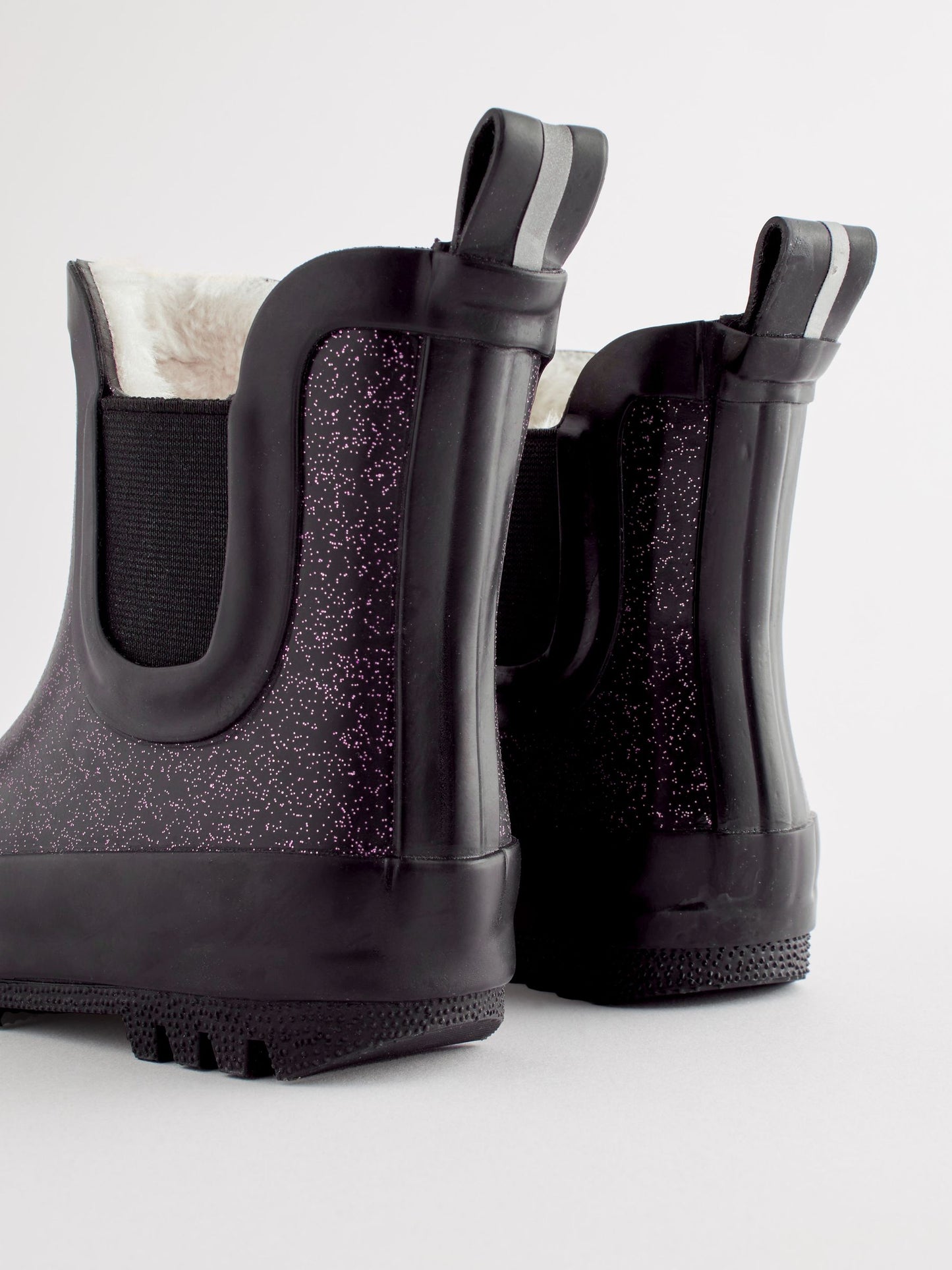 Black Glitter Chelsea Wellies image 7
