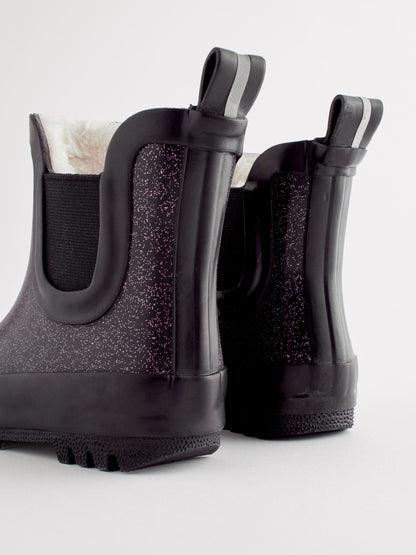 Black Glitter Chelsea Wellies image 6