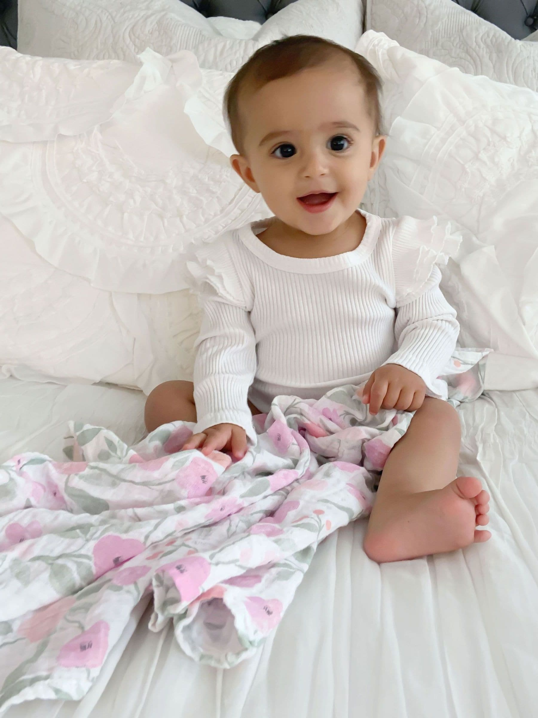 aden + anais Pink Large Muslin Blanket Ma Fleur image 1