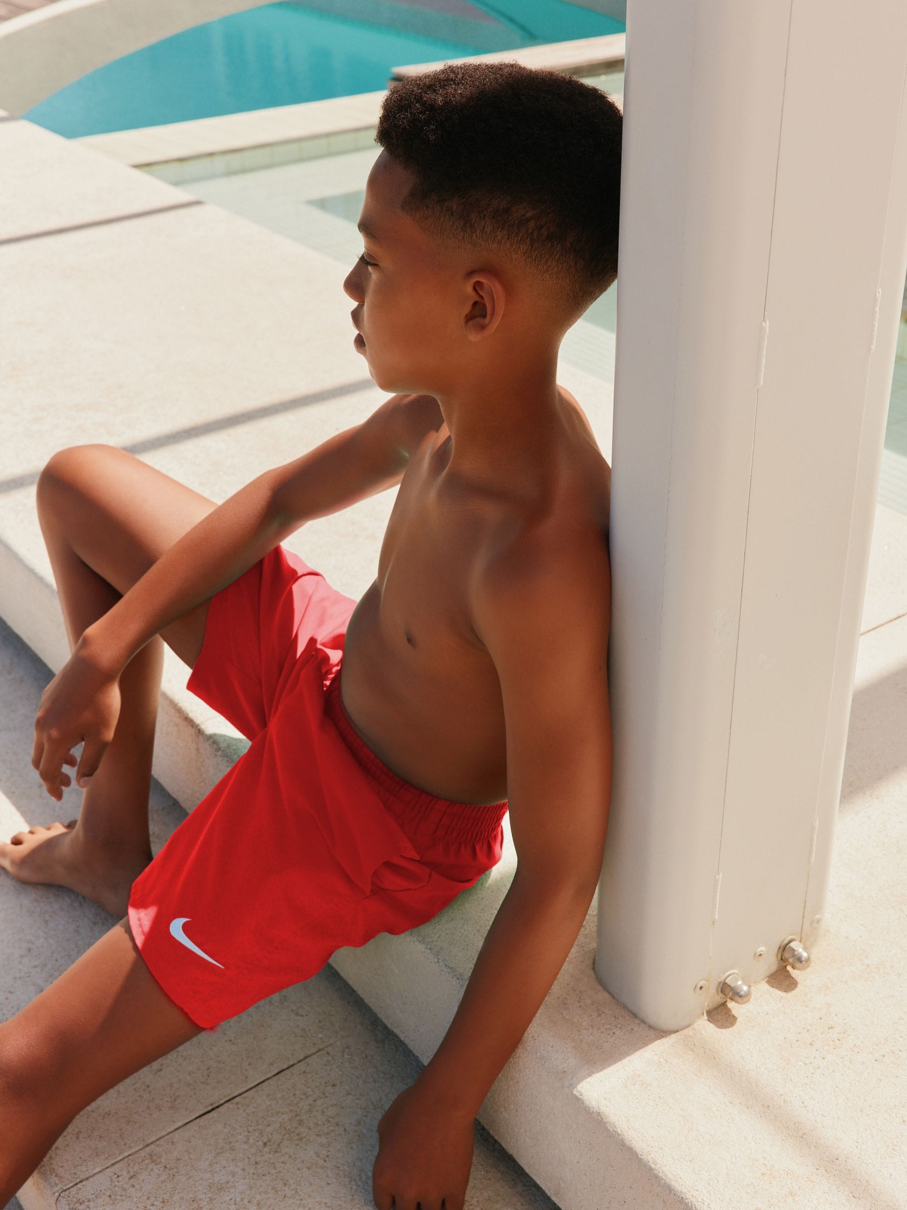 Nike Red 6 Inch Essential Volley Swim Shorts image 3