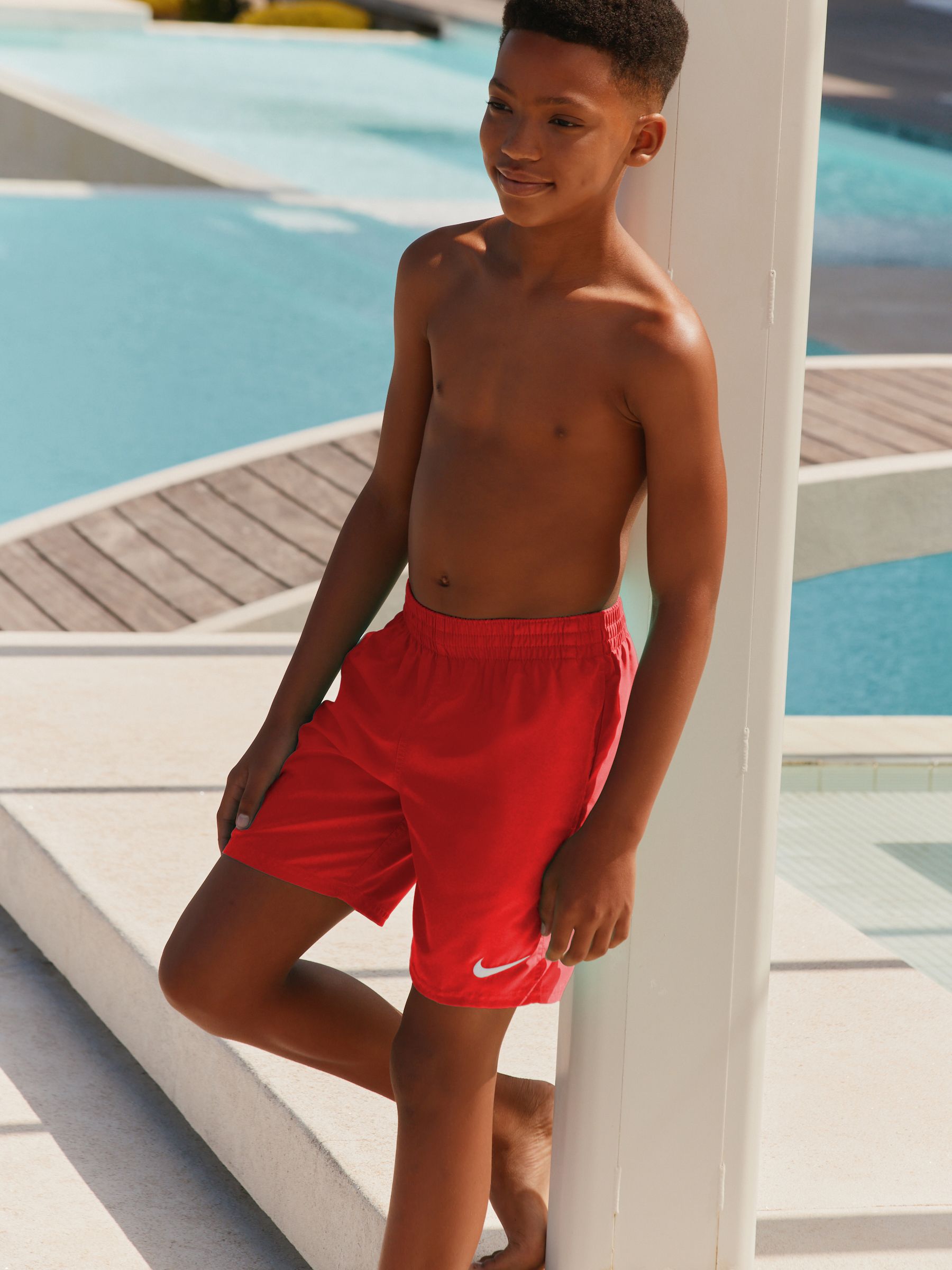 Nike Red 6 Inch Essential Volley Swim Shorts image 1
