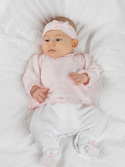 Emile Et Rose Pink All In One 100% Cotton Set image 1