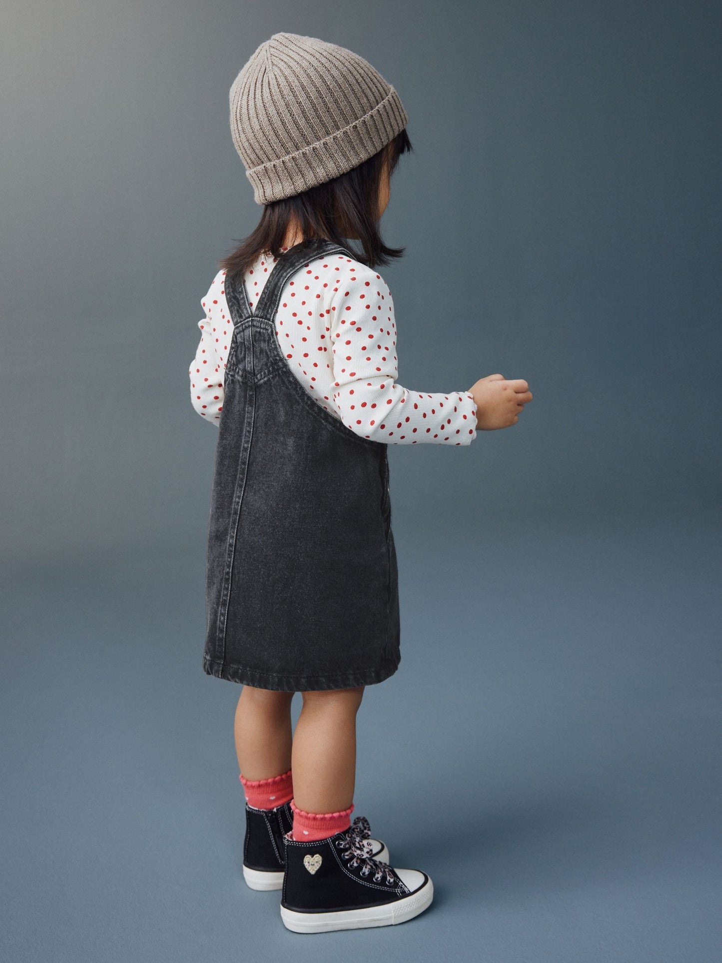 Dsiney Kidz - Black Denim Pinafore Dress (3mths-7yrs) image 3