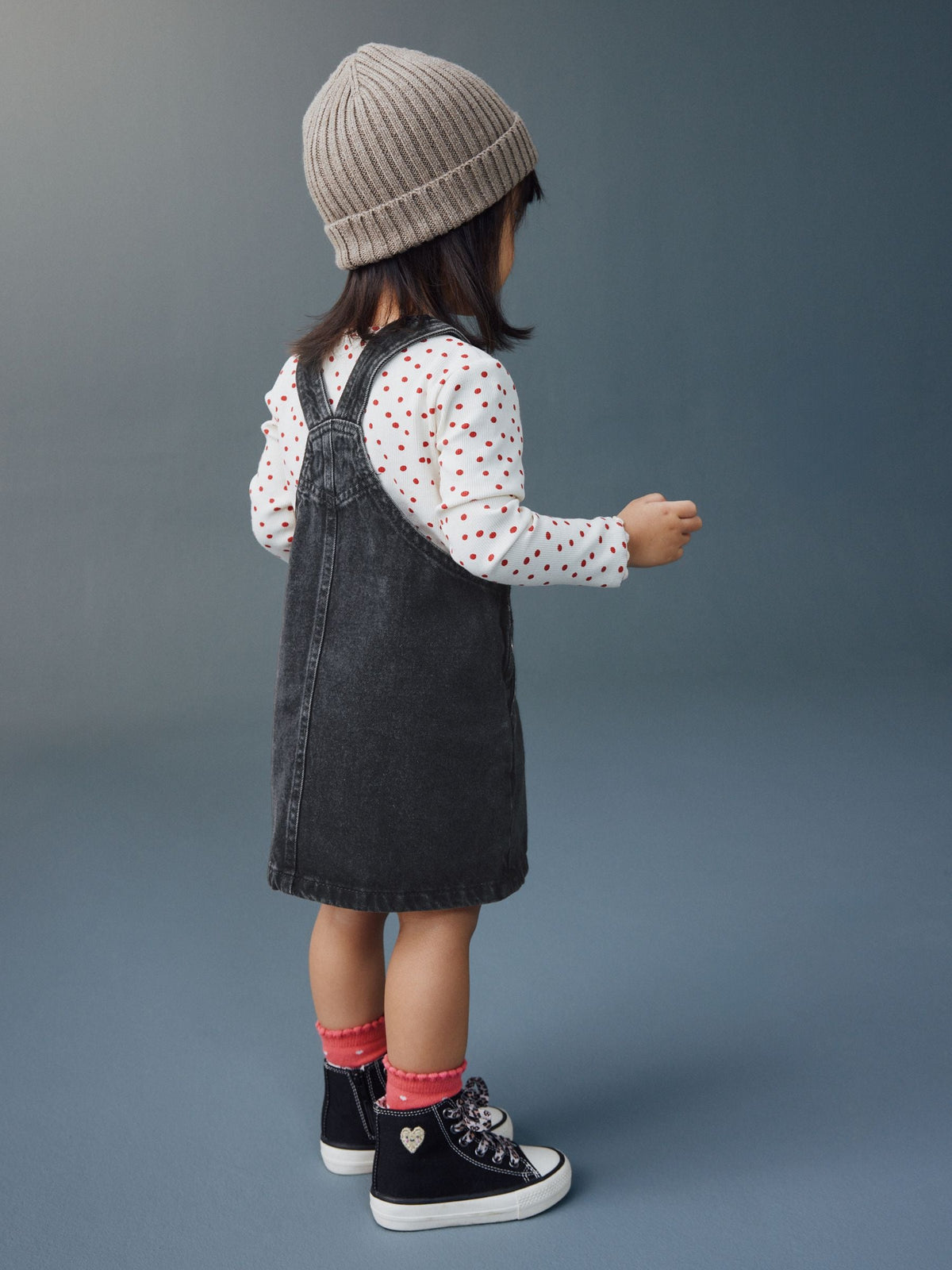 Dsiney Kidz - Black Denim Pinafore Dress (3mths-7yrs) image 3