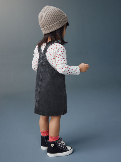 Dsiney Kidz - Black Denim Pinafore Dress (3mths-7yrs) image 3