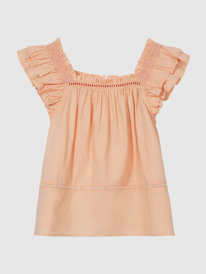 Dsiney Kidz - Reiss Orange Blake Junior Ruffle Shoulder Top image 2