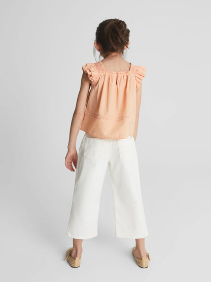 Dsiney Kidz - Reiss Orange Blake Junior Ruffle Shoulder Top image 5