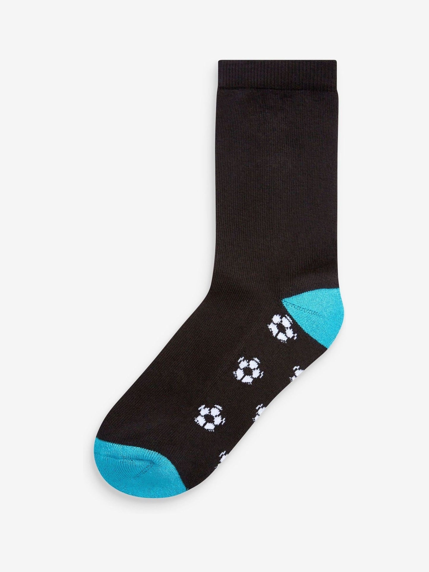 Black Football Cotton Rich Cushioned Socks 7 Pack image 2