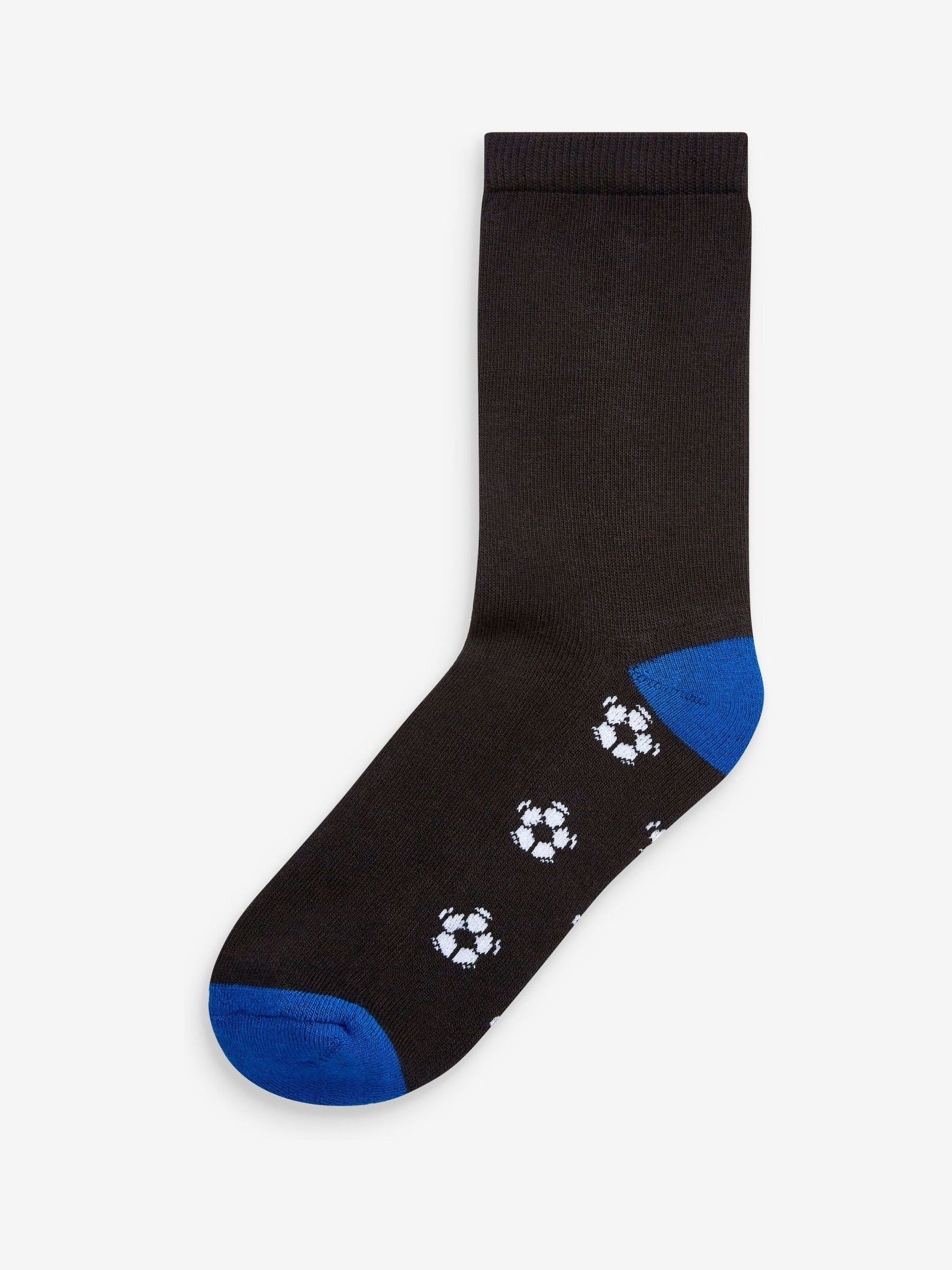 Black Football Cotton Rich Cushioned Socks 7 Pack image 4