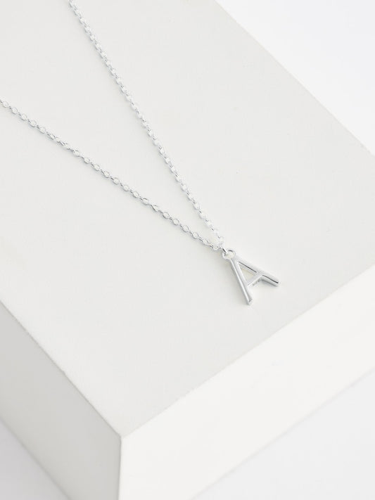 Sterling Silver A Initial Necklace image 1