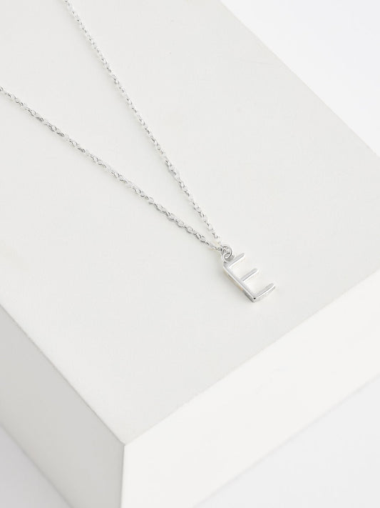 Sterling Silver E Initial Necklace image 1