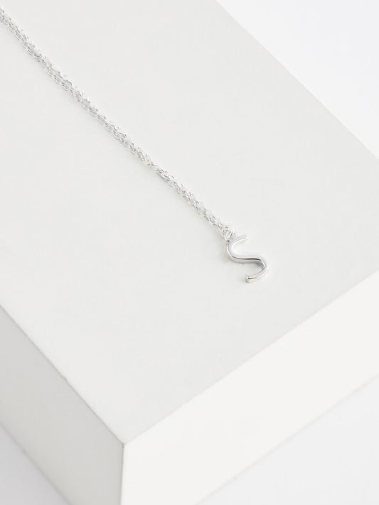 Sterling Silver S Initial Necklace image 1