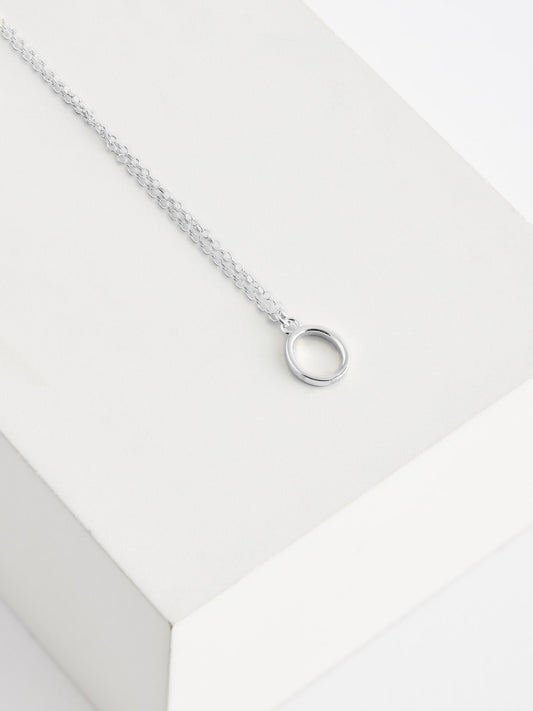 Sterling Silver O Initial Necklace image 1