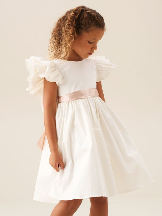 Dsiney Kidz - Angel & Rocket White/Pink Taffeta Ruffle Bow Sylvie Dress image 1