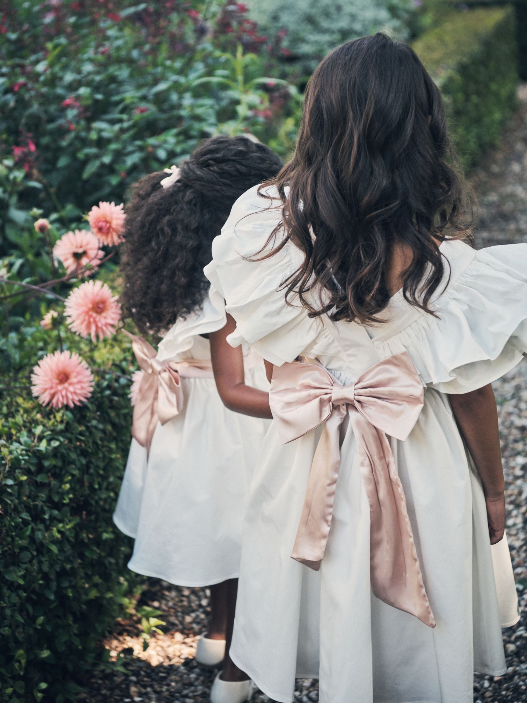 Angel & Rocket White/Pink Taffeta Ruffle Bow Sylvie Dress image 2
