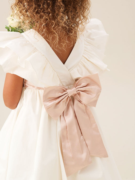 Dsiney Kidz - Angel & Rocket White/Pink Taffeta Ruffle Bow Sylvie Dress image 2