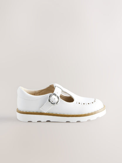 White Wide Fit (G) T-Bar Shoes image 3
