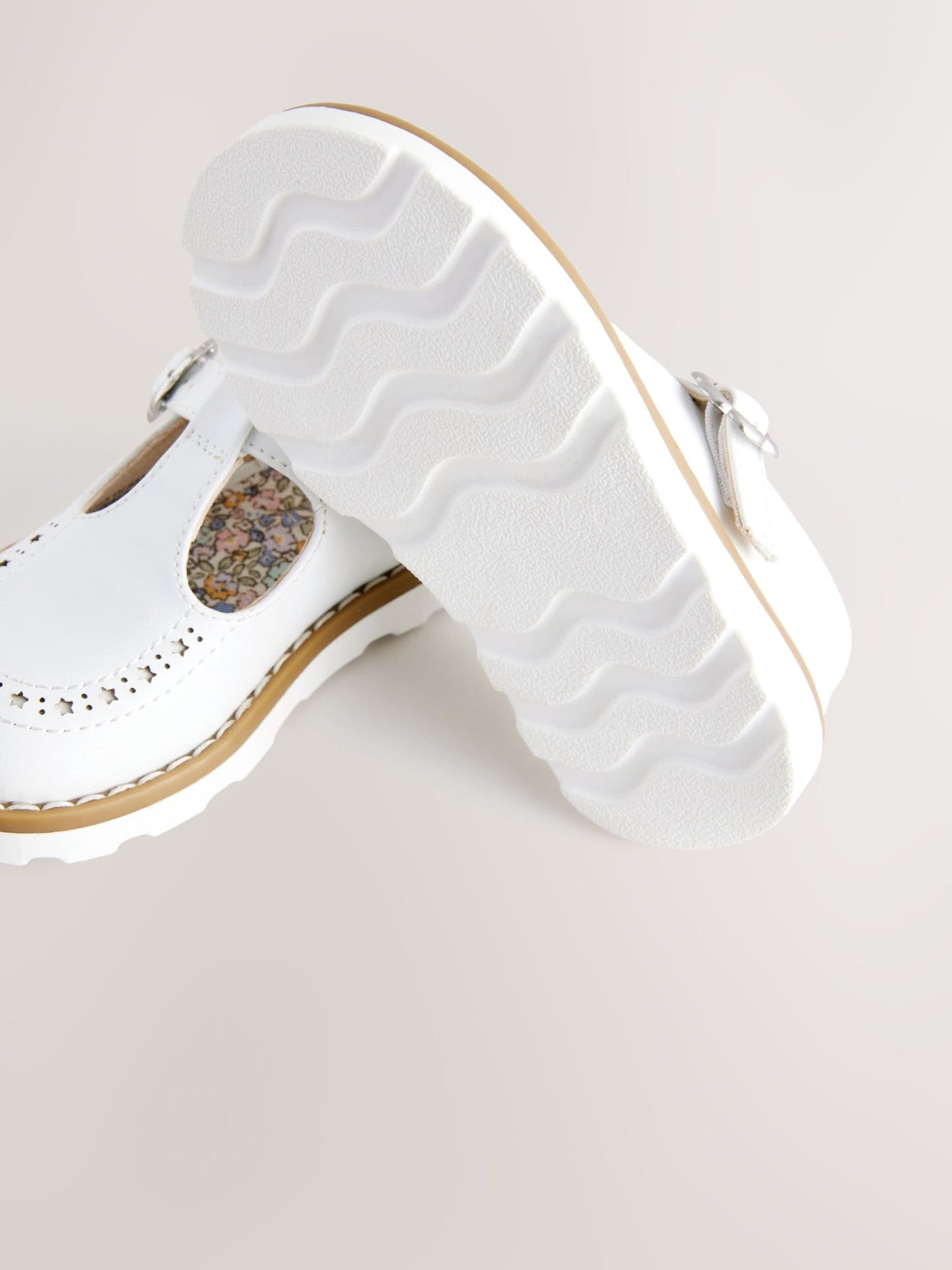 White Wide Fit (G) T-Bar Shoes image 6