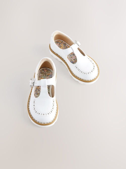 White Wide Fit (G) T-Bar Shoes image 1