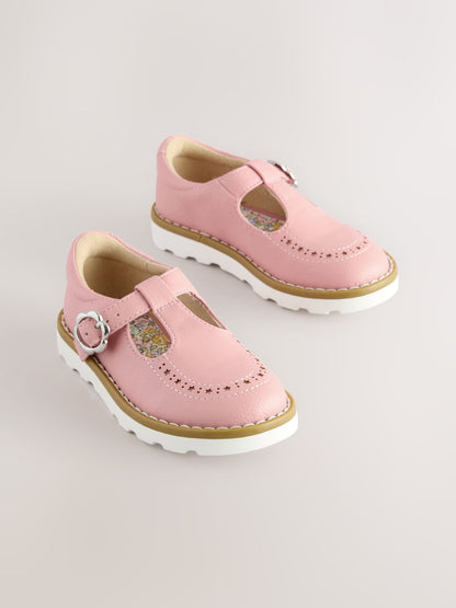 Pink Wide Fit (G) T-Bar Shoes image 1