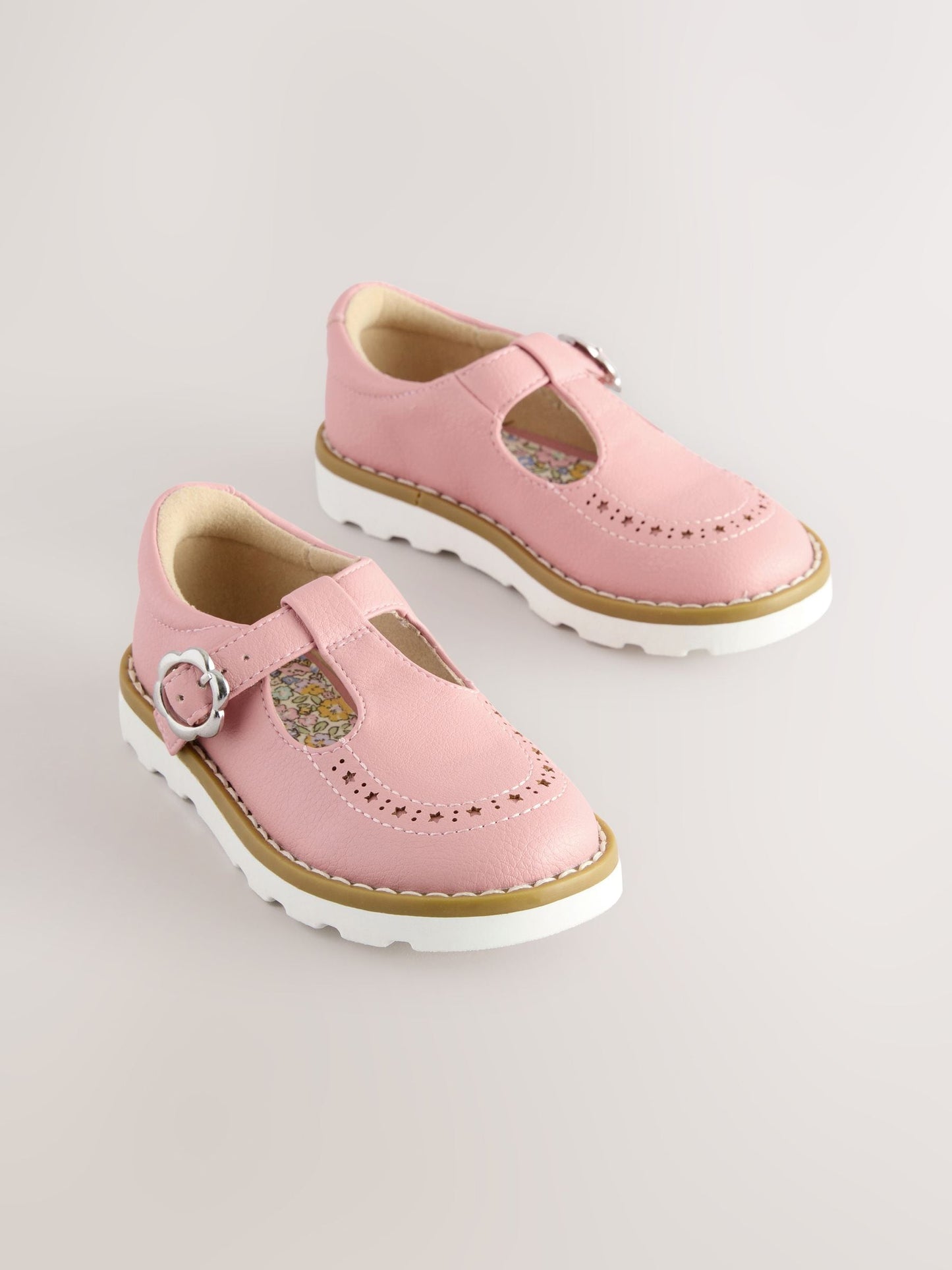 Pink Wide Fit (G) T-Bar Shoes image 2