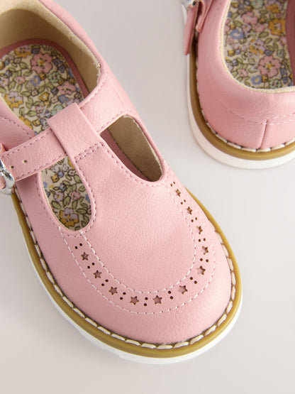 Pink Wide Fit (G) T-Bar Shoes image 4