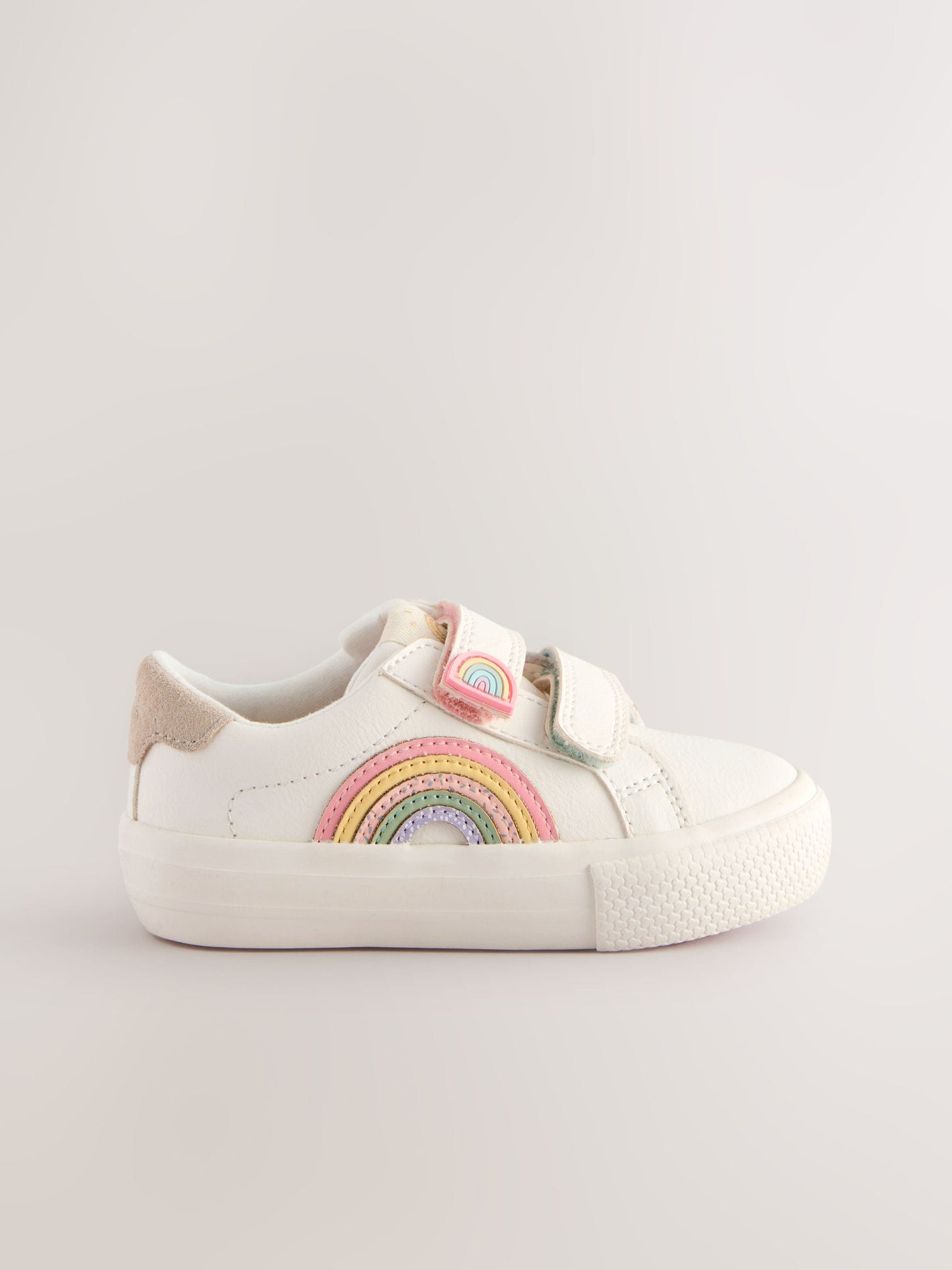 White Wide Fit (G) Touch Fasten Trainers image 2