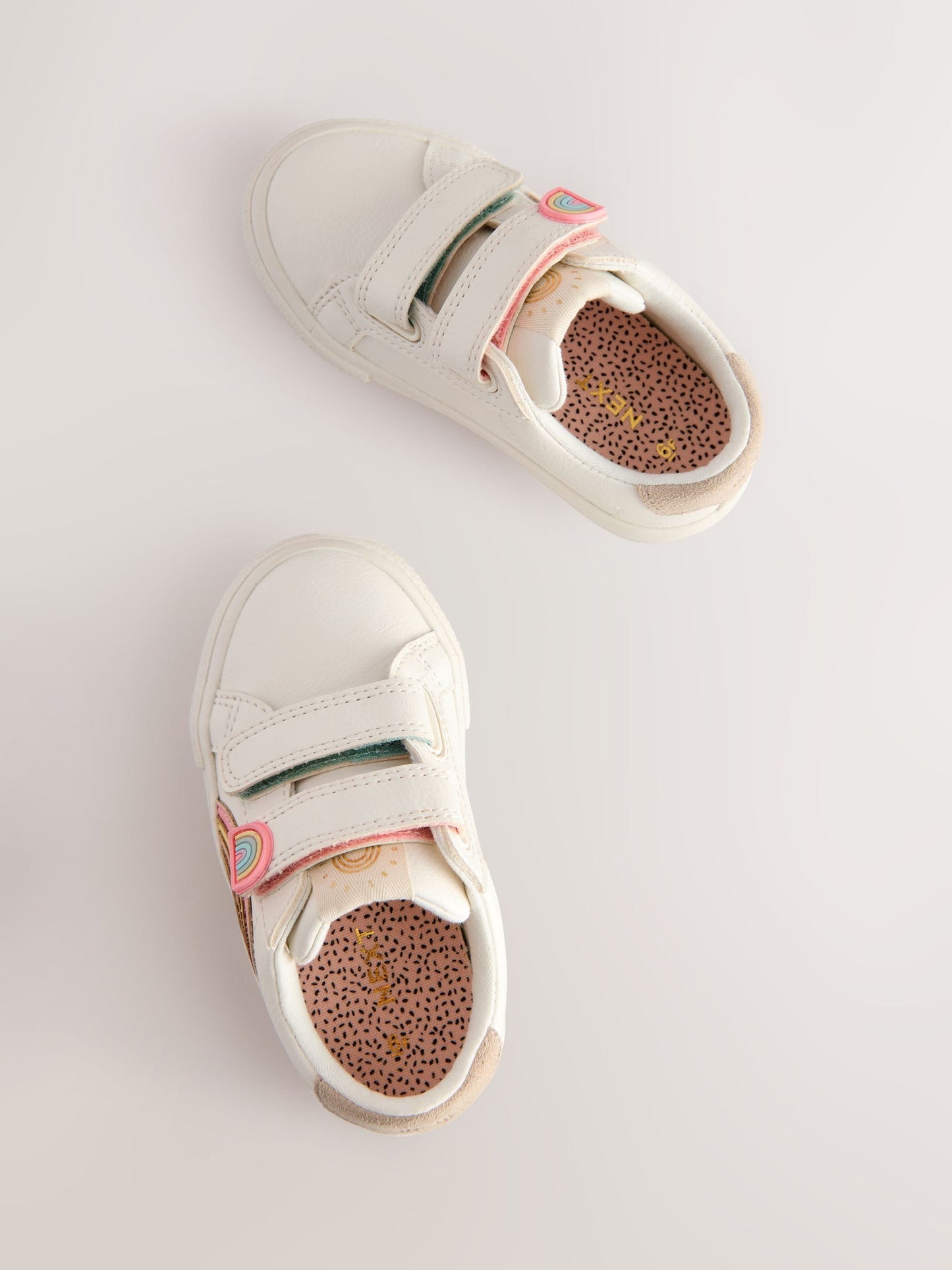 White Wide Fit (G) Touch Fasten Trainers image 4