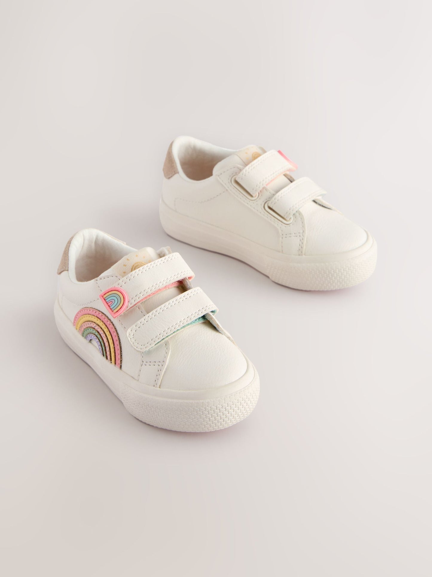White Wide Fit (G) Touch Fasten Trainers image 1