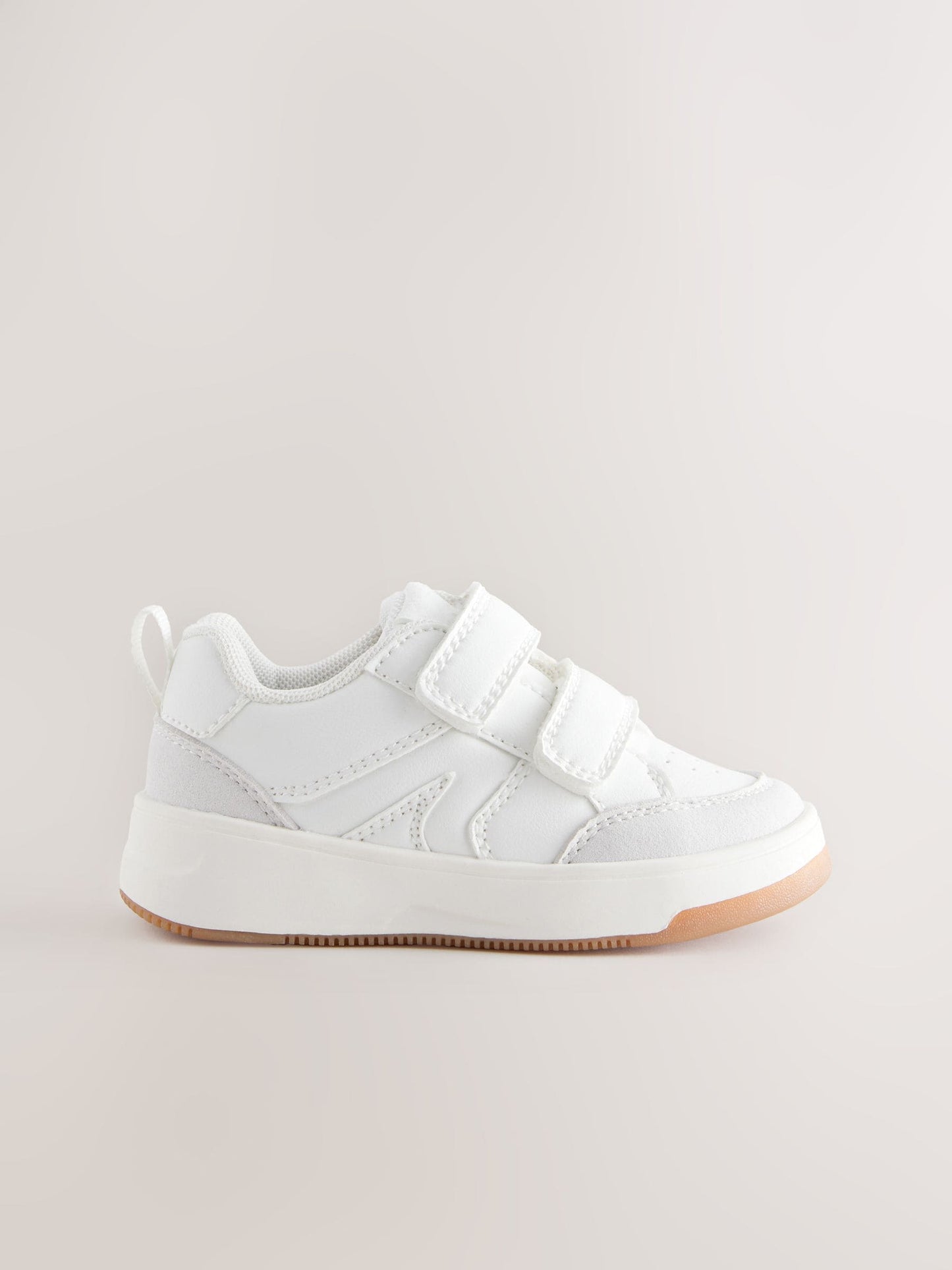White Wide Fit (G) Touch Fastening Two Strap Trainers image 3