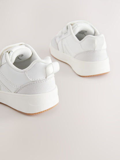 White Wide Fit (G) Touch Fastening Two Strap Trainers image 4