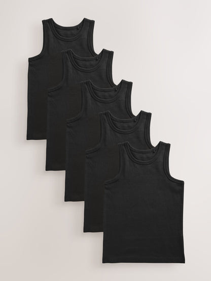 Dsiney Kidz - Black Vests 5 Pack (1.5-16yrs) image 1