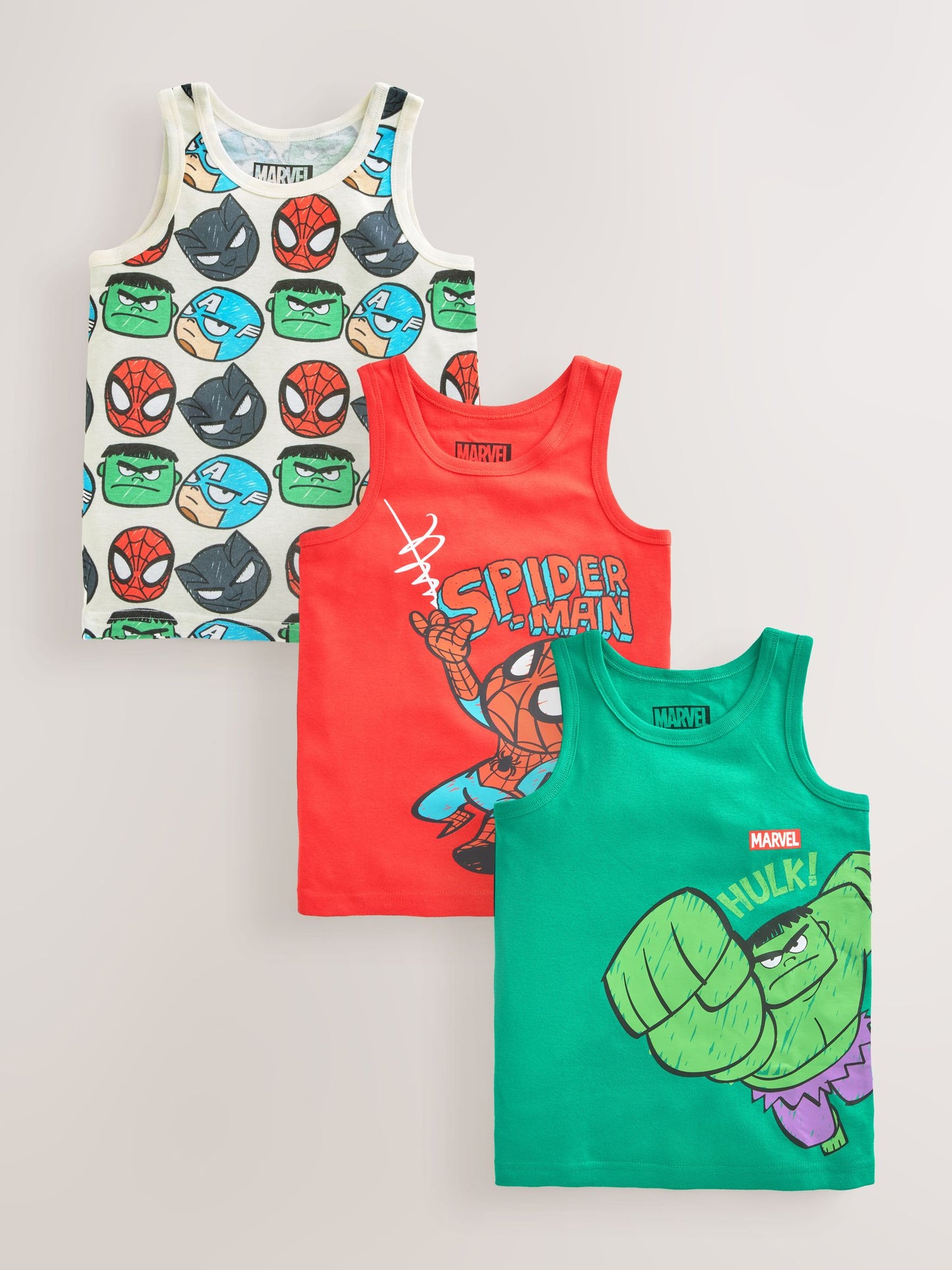 Dsiney Kidz - Multi Marvel 100% Cotton Vests 3 Pack (1.5-12yrs) image 1