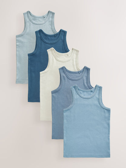 Dsiney Kidz - Tonal Blue Vests 5 Pack (1.5-16yrs) image 1