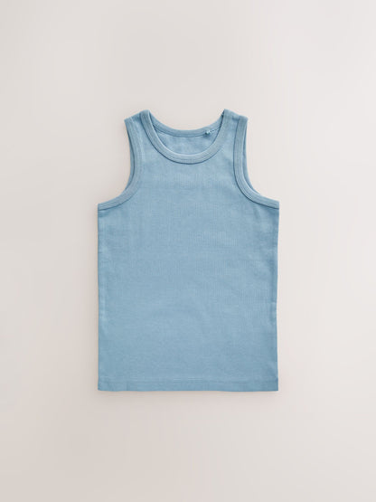 Dsiney Kidz - Tonal Blue Cotton Vests 10 Pack (1.5-16yrs) image 5