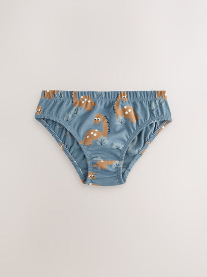 Dsiney Kidz - Blue Dinosaur Cotton Printed Briefs 5 Pack (1.5-10yrs) image 3